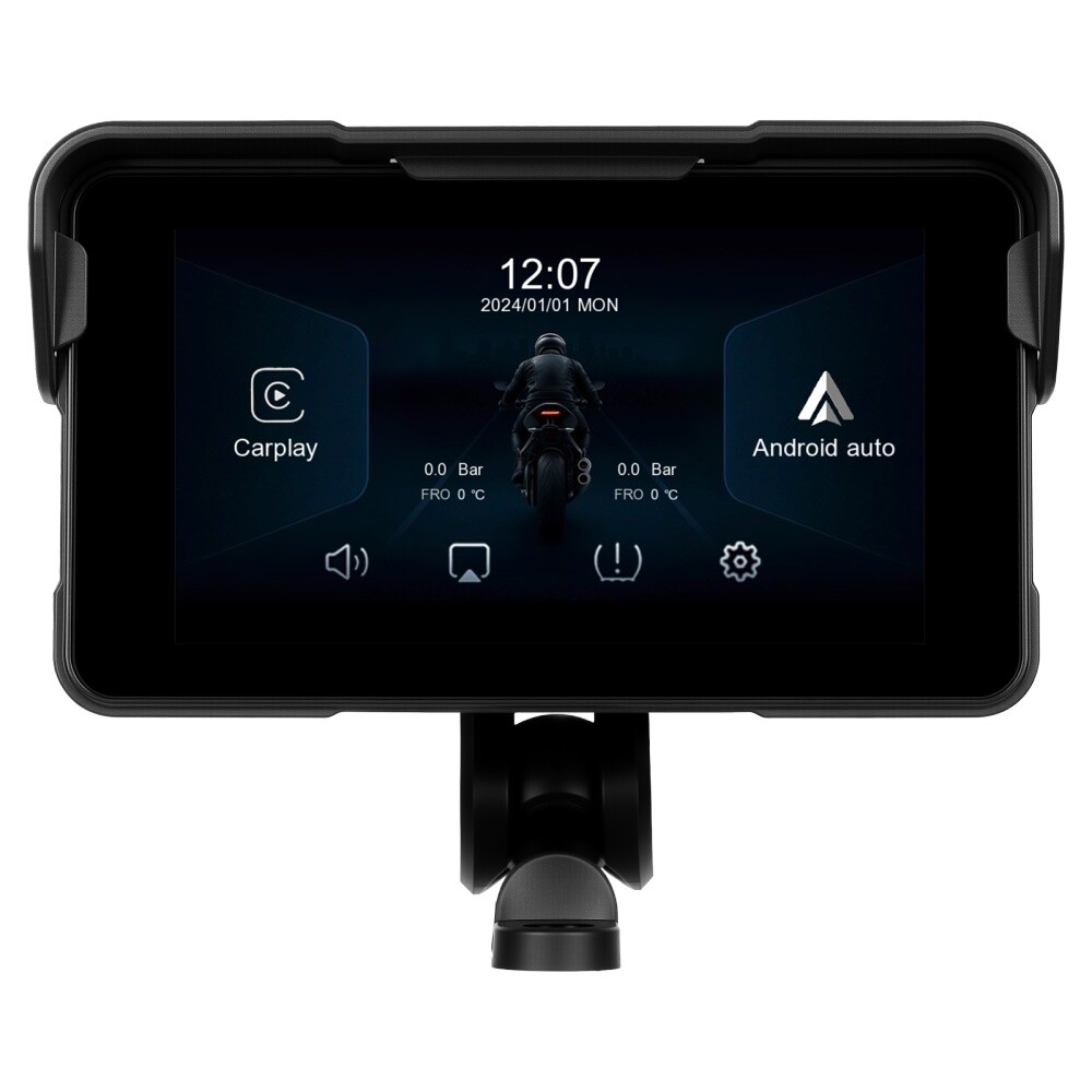 5" Waterproof Motorcycle Navigator Portable Wireless CarPlay Android Auto Screen