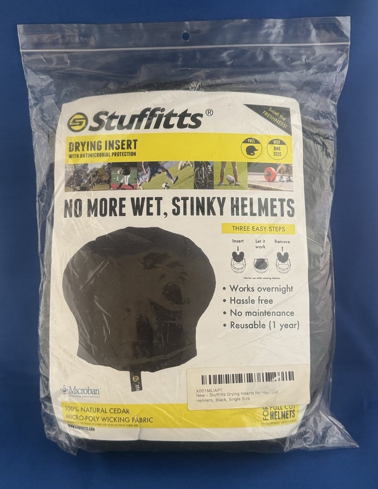 StuffIts Drying Insert For Full Helmets Odor Control, Reusable, Natural Cedar