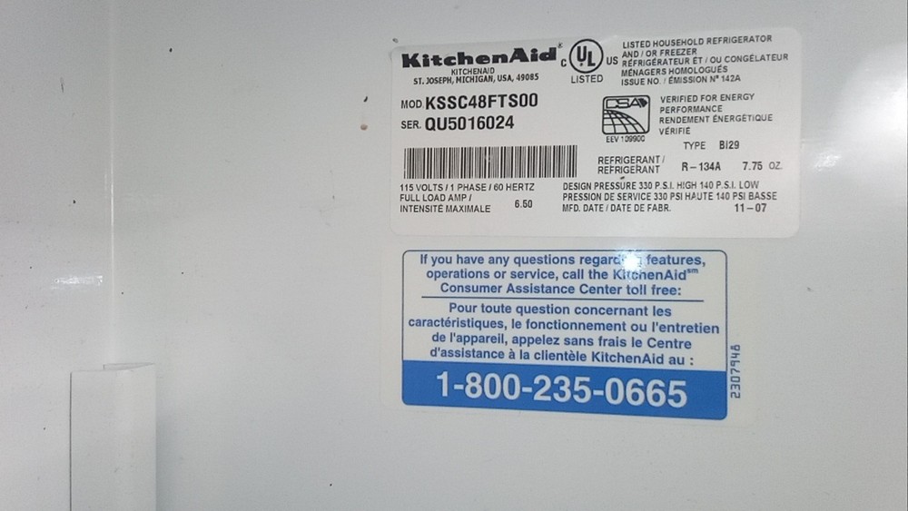 KitchenAid KSSC48FTS 48" Built-In Side by Side Refrigerator