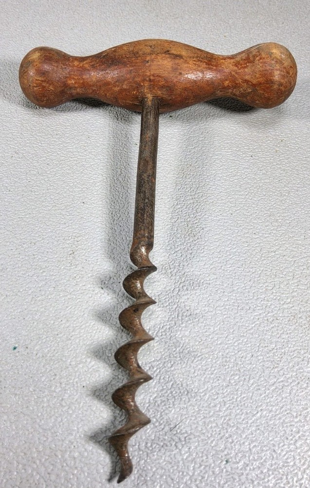 Vintage Wood Handle Corkscrew ~ FL-5