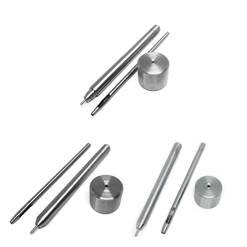 Durable Steel Snap Rivet Installing Repairing Tool Set 3Pcs with Base Punch Tool
