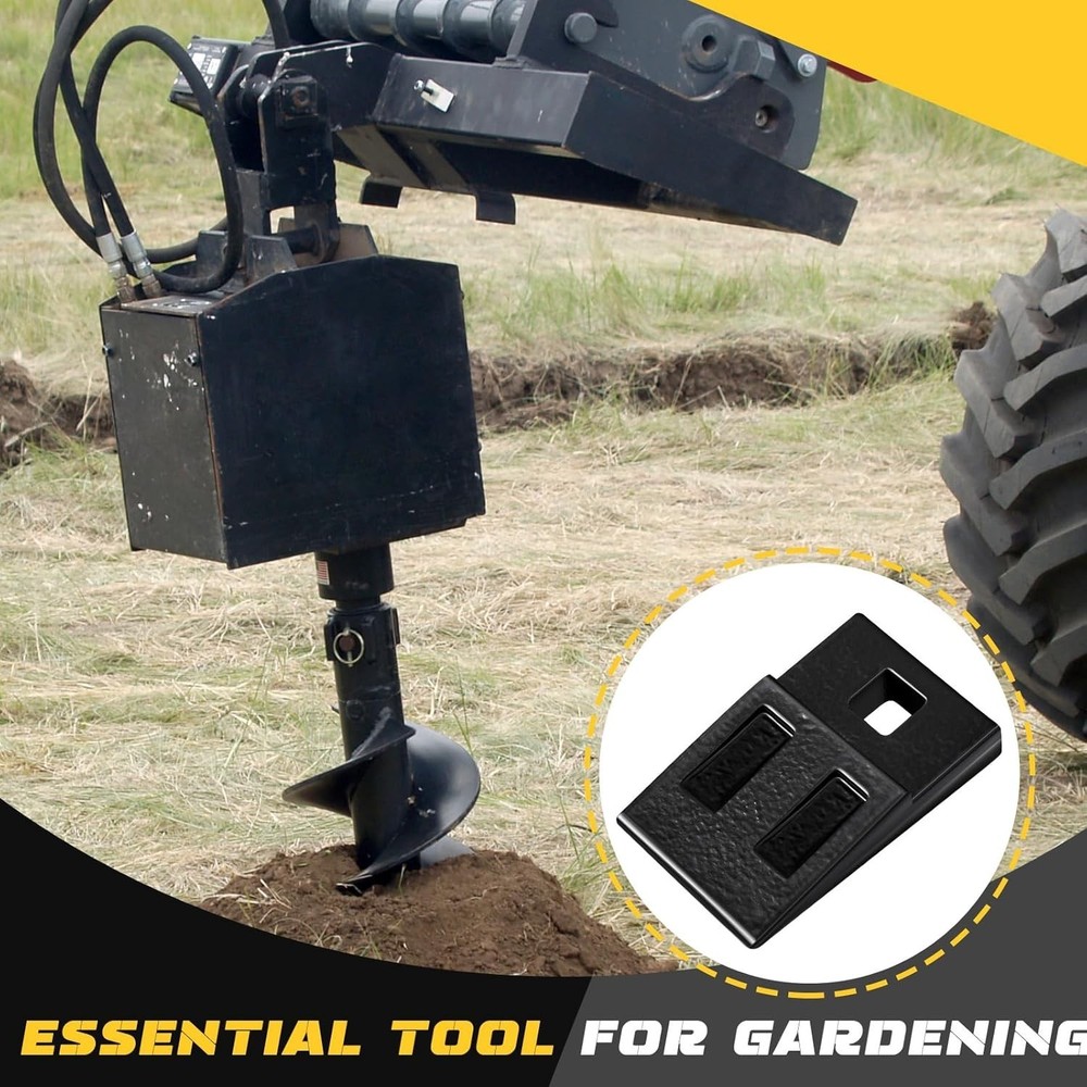 4 Pack 3 Point Auger Cutting Edge with Screw Square Hole Replacement Auger Teeth