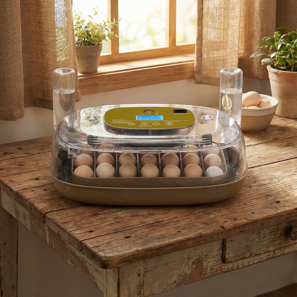 24 Eggs Incubator with Automatic Egg Turning, Temperature & Humidity Control, Ex