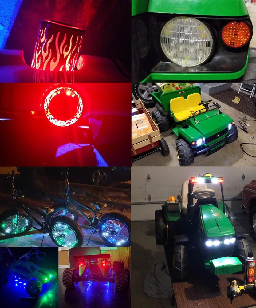 50pcs Mixed Colour 5mm LEDs Pre Wired Light 12V 20cm Bulb