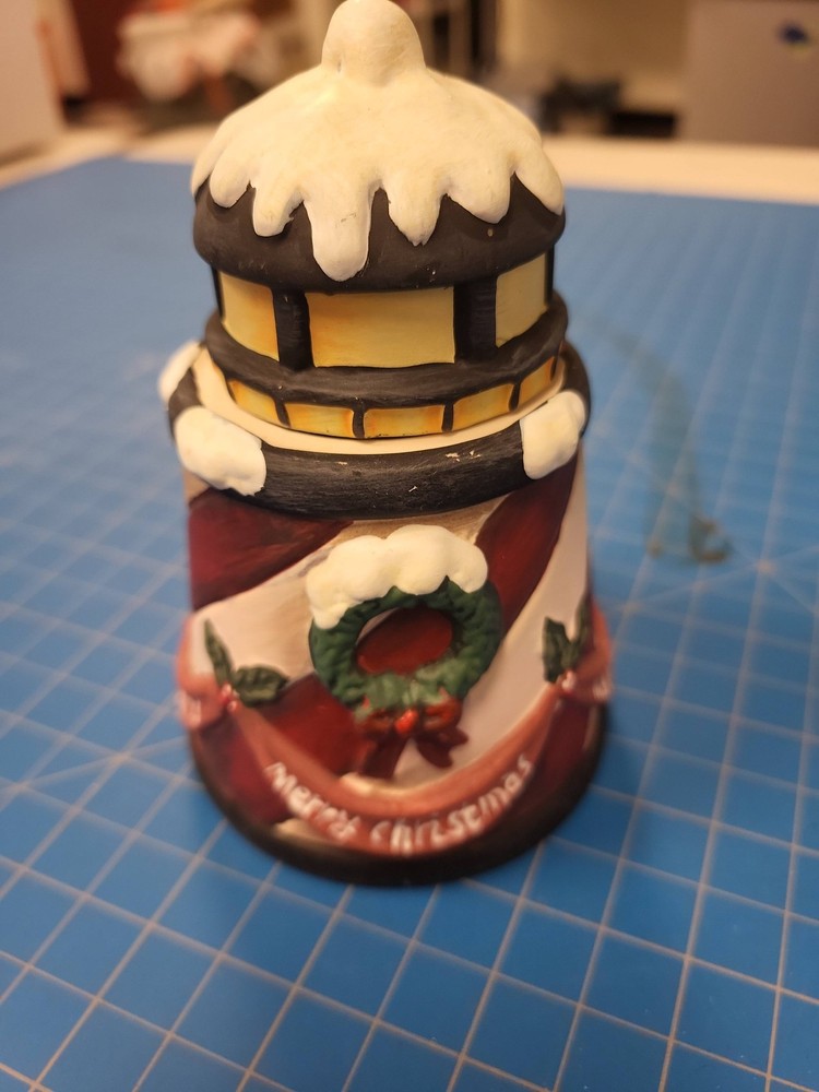 Ceramic Lighthouse Candle Holder Christmas Holiday Decor Tabletop Decoration