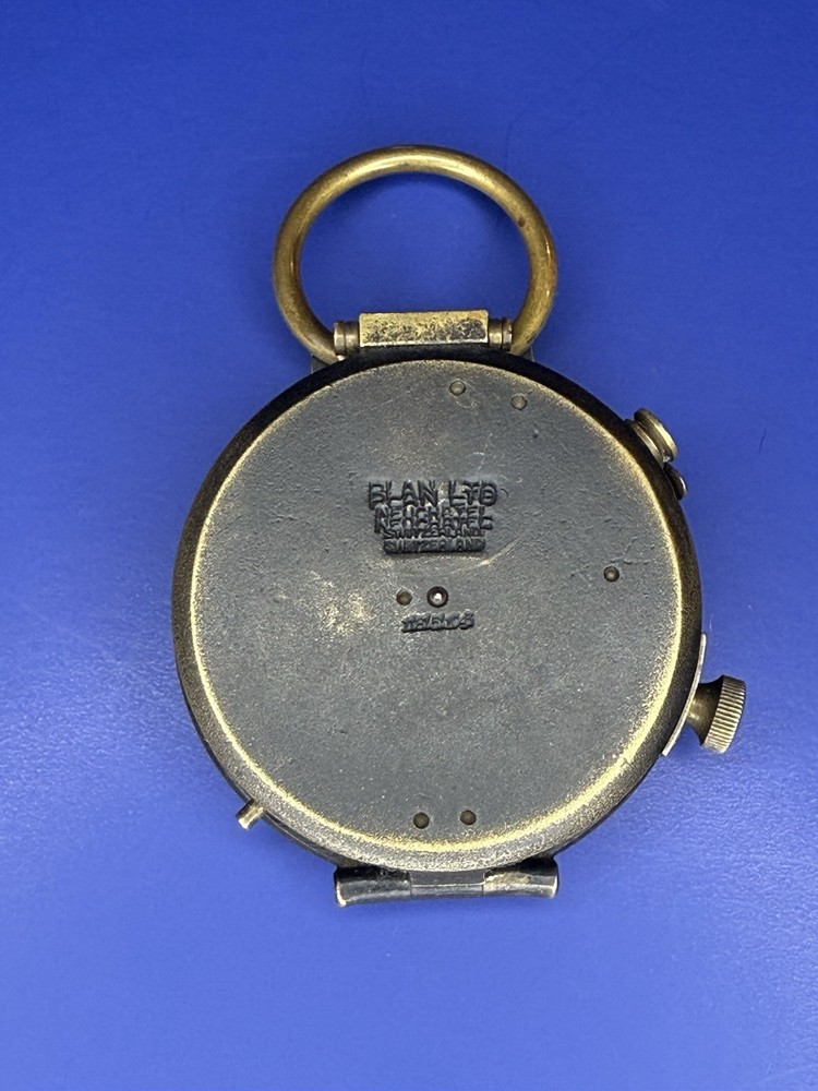 WWI U.S. Engineer Corps Brass Compass + Canvas Pouch – Plan Ltd Neuchatel RARE