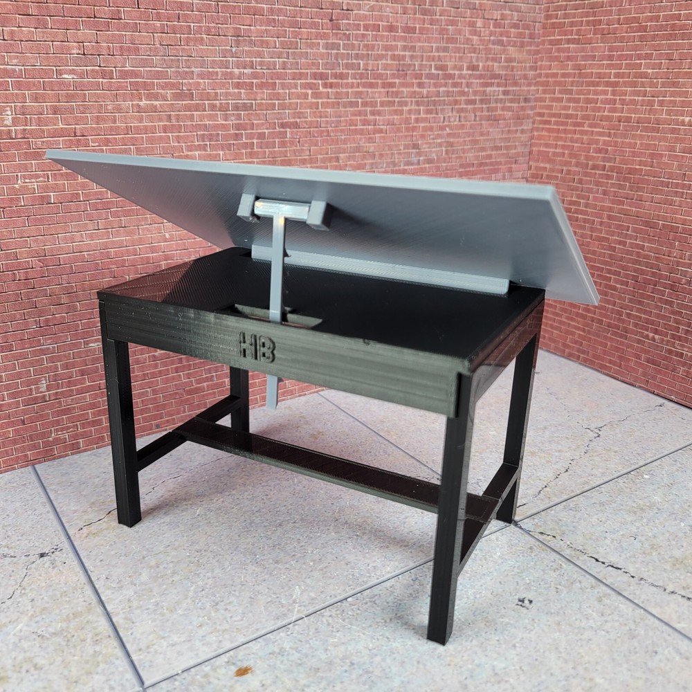 Drafting Table Model Prop 1/12 Scale Garage Display Diorama Dollhouse Accessory