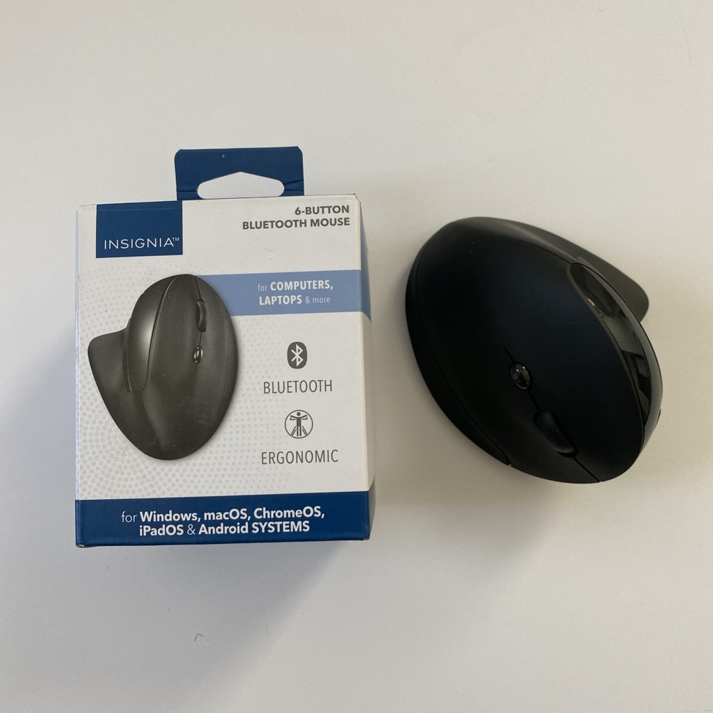 Insignia - Bluetooth wireless 6-Button Ergonomic Mouse - Black