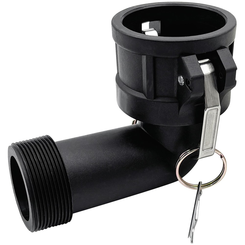 200B-90 Degree Elbow Type B Poly Cam and Groove Hose Fitting, 2" Socket x 2" ...