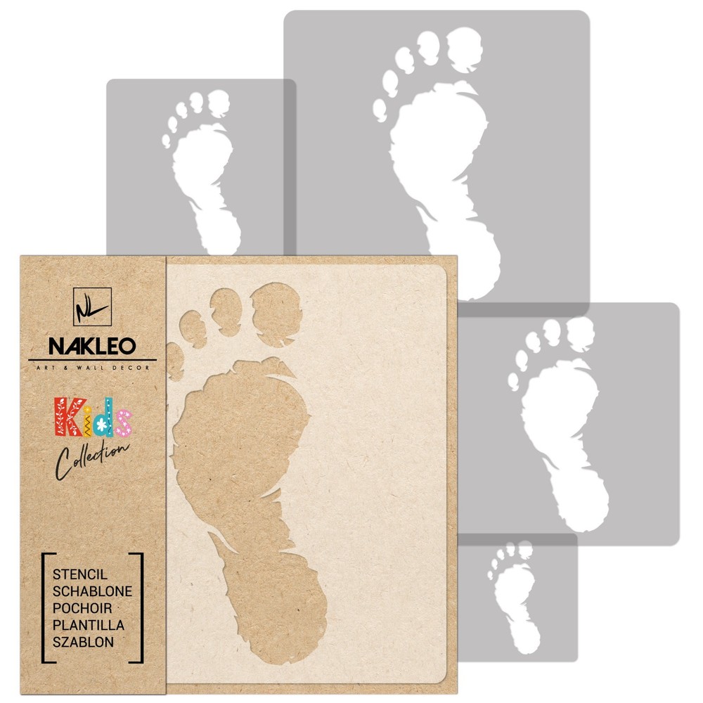 KIDS Reusable Plastic Stencils (5 pcs) // FOOT - FEET