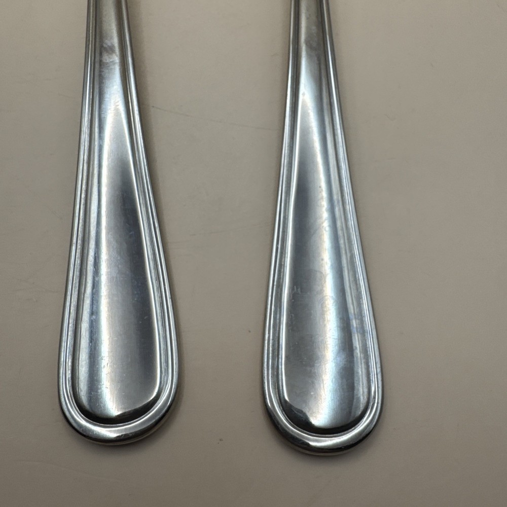 Lorena Oval Thread Oversized Solid Salad Serving Set Flatware 18/10 Stainless