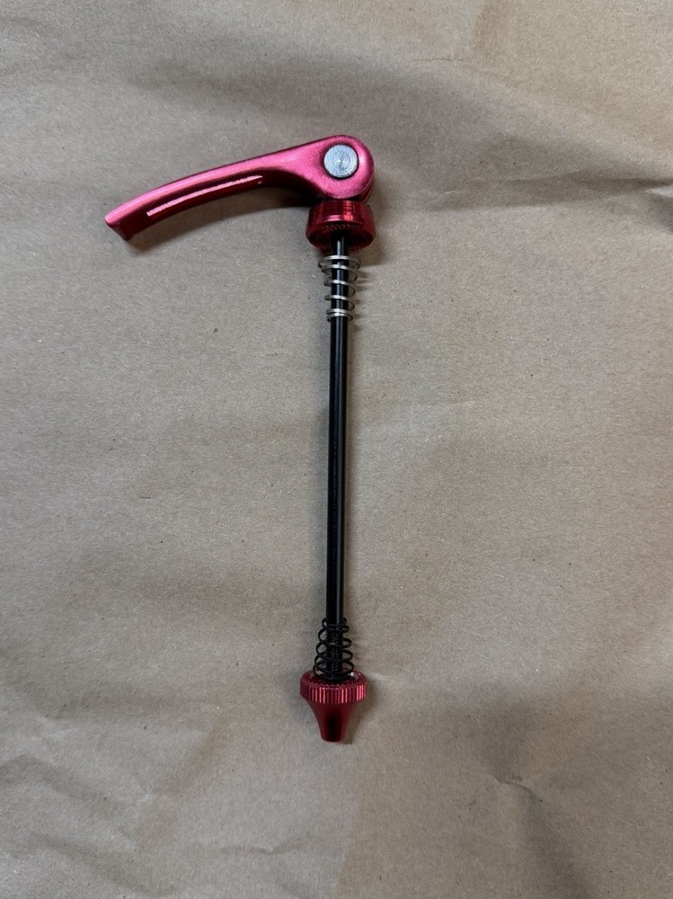 Red Anodized Front Bicycle Quick Release Axle