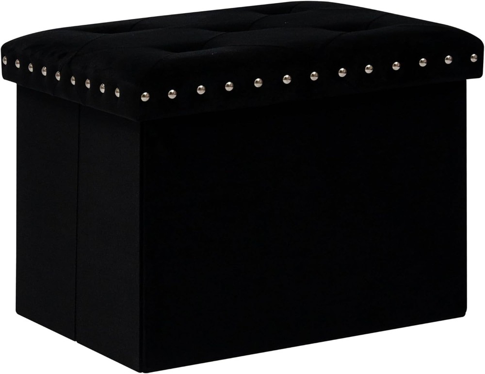 Storage Ottoman Bench Folding Tufted W/ Storage 140L Footrest Bench