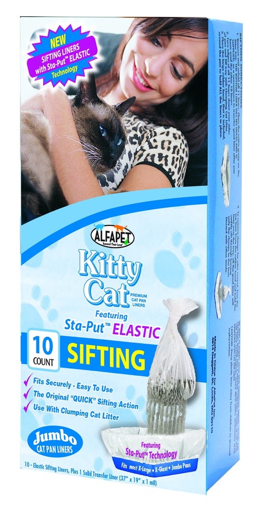 (3 pack) Alfa Pet Sifting Elastic Cat Pan Liners
