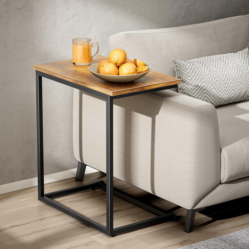 C Shaped End Table 27 inches High Side Table Couch Slide Under C Table Sofa Side