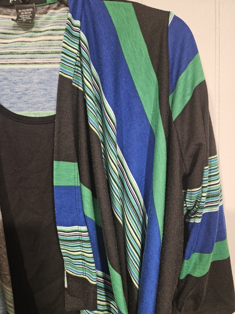 Project Blue Green Black Cardigan Pullover Tank Combo Medium Pieces Are Attached