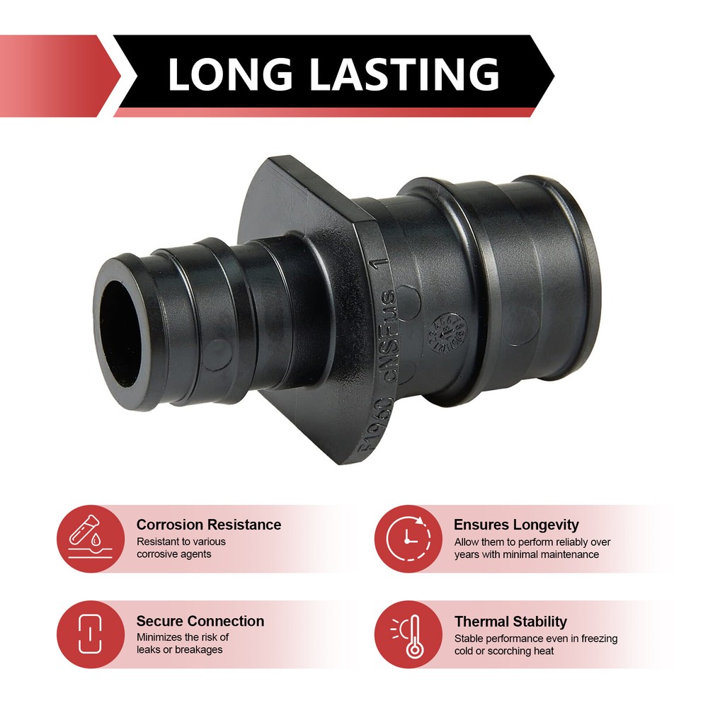 EFIELD 1-1/4" x 1" PPSU Pex A Expansion Straight Coupling Poly Fitting 1 Pack