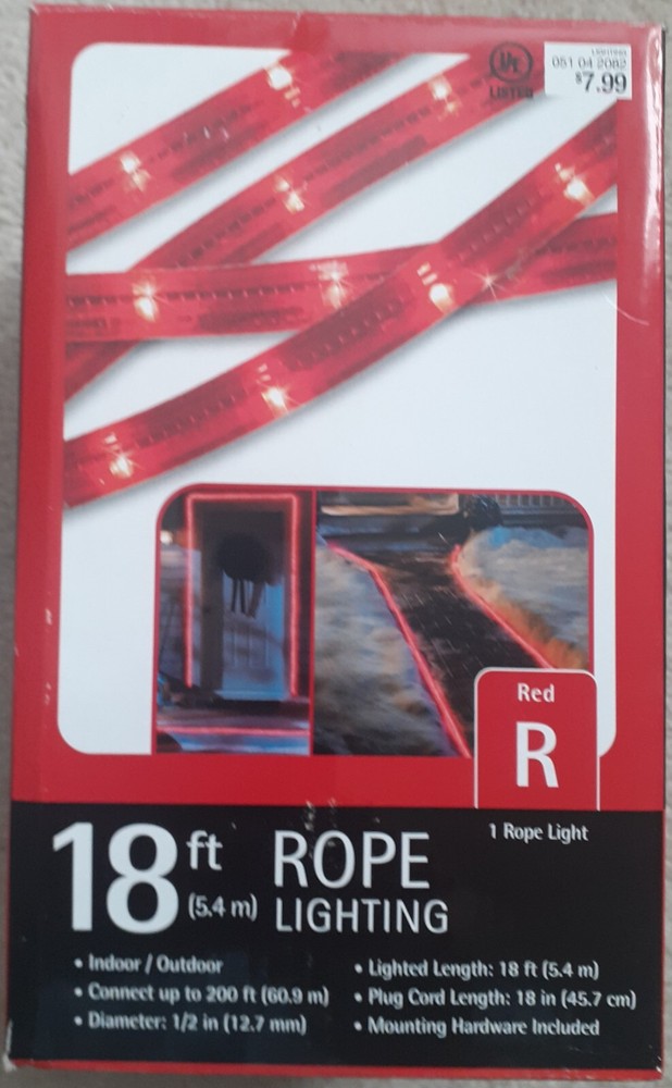 NIB Target 18 FT Red Incandescent Rope Light