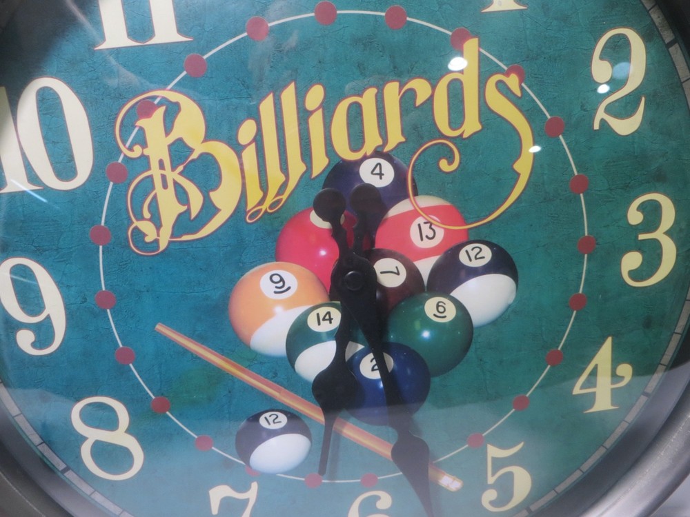 Billiards Pool Table Balls Wall Clock Bar