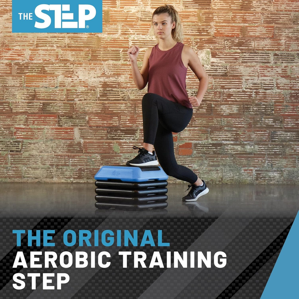 The Step Adjustable High Step Aerobic Platform with 4 Risers, Home Gym Workout E
