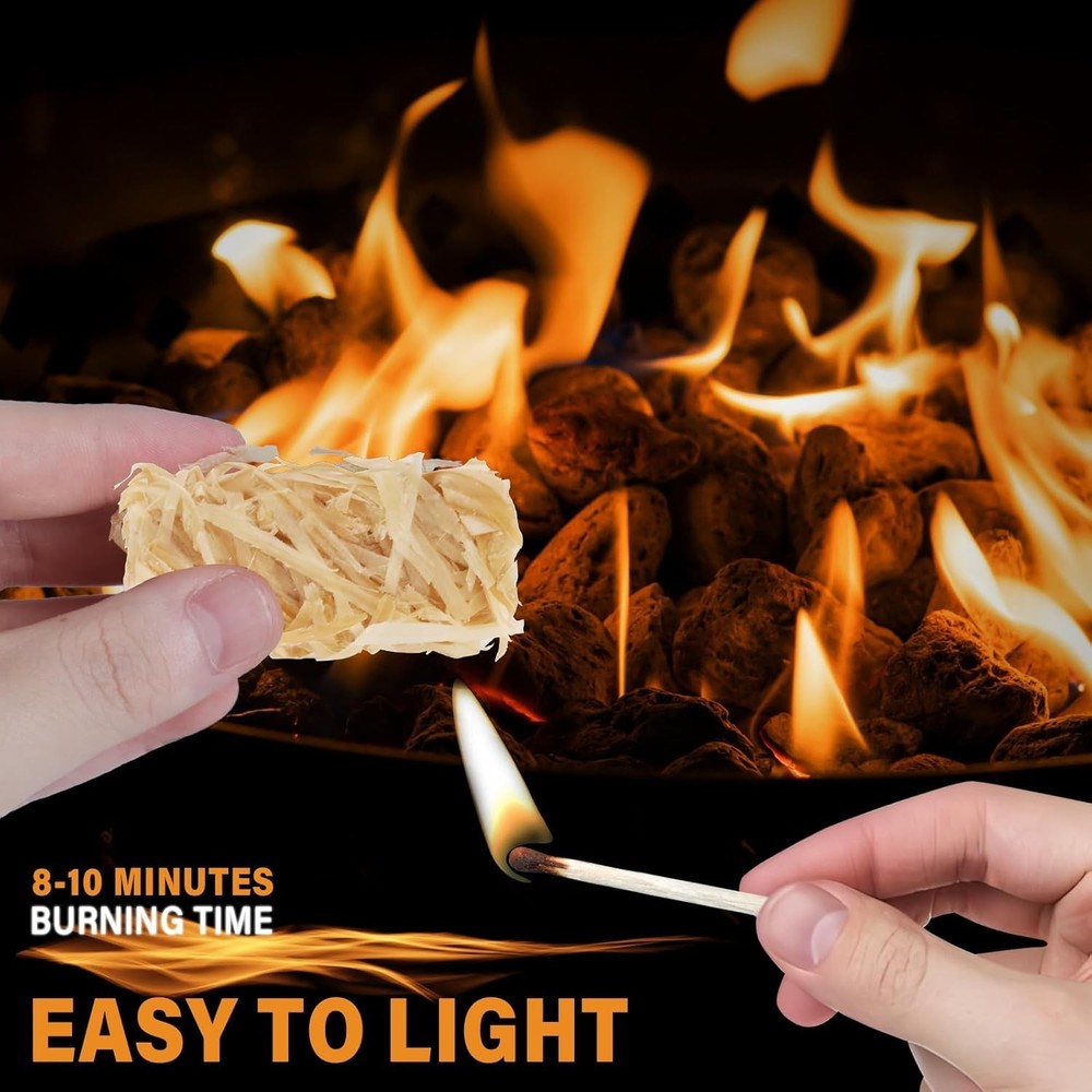 32 Pcs Waterproof Fire Starters - Quick Lighting for BBQ, Campfire & More
