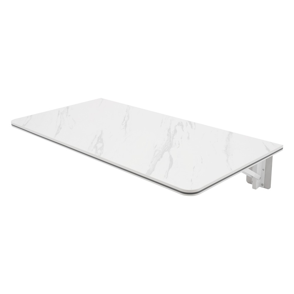 White Folding Wall Desk Wall Mounted Folding Table Rectangular Wall Desk 80x40cm