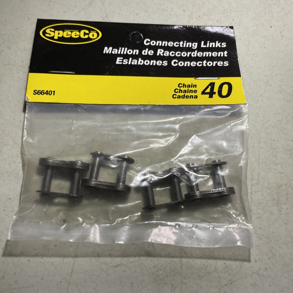 SpeeCo  S76401 #40 Offset  Roller Chain Link 1/2” Pitch 4 Piece Pack