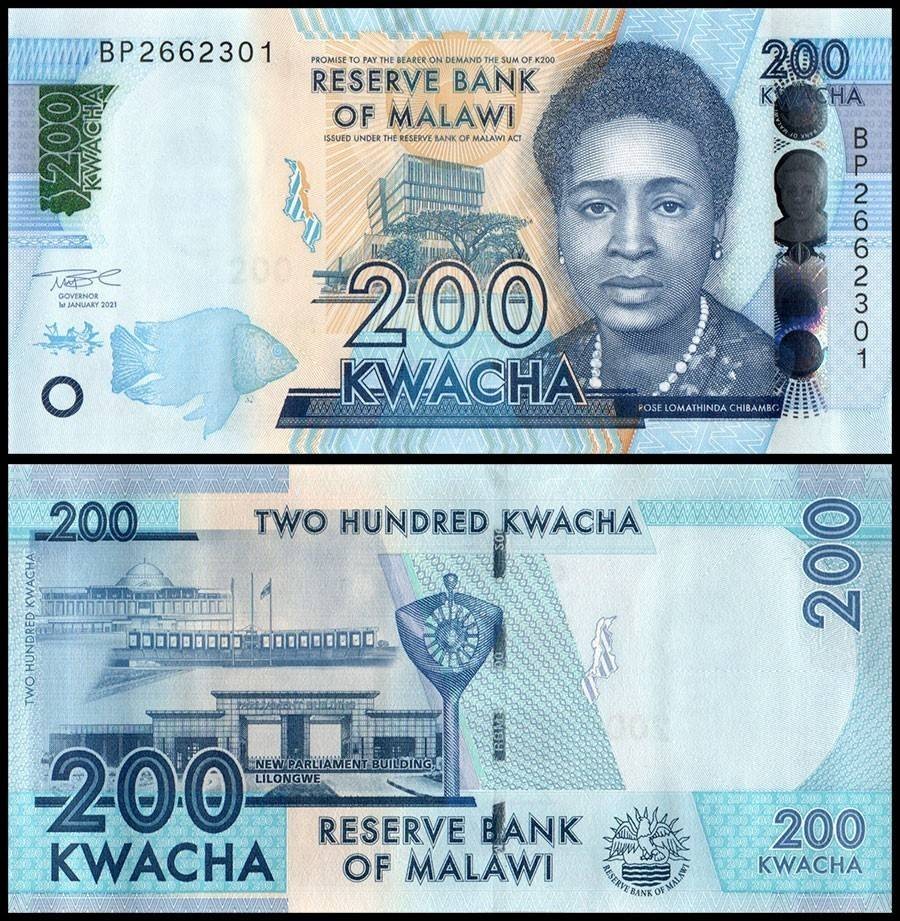 Malawi 200 Kwacha, 2021, P-65Ae, UNC