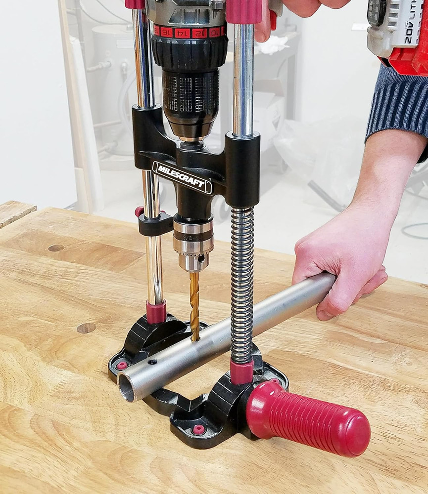 Portable Drill Guide Jig Adjustable Drilling Attachment 3/8 Chuck