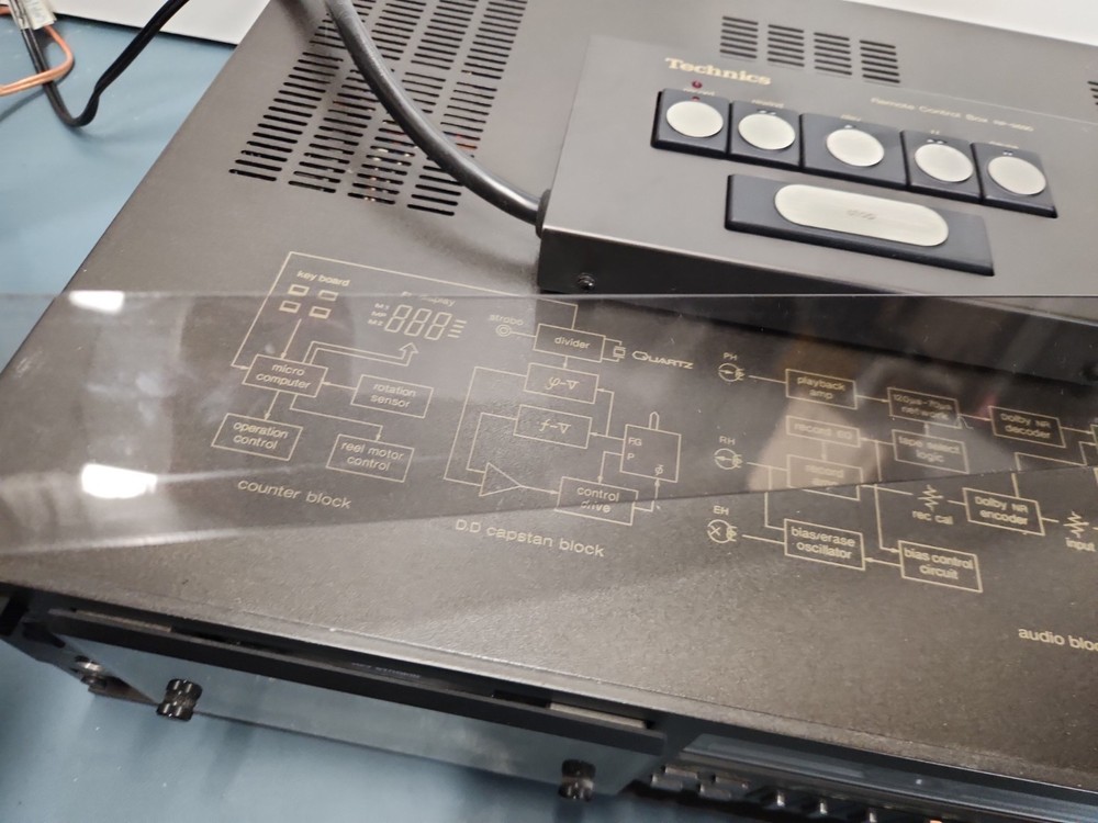 Technics RA-M95 cassette deck RP-9690 BOTH WORK LAZY DOOR OPEN. READ DESCRIPTIO