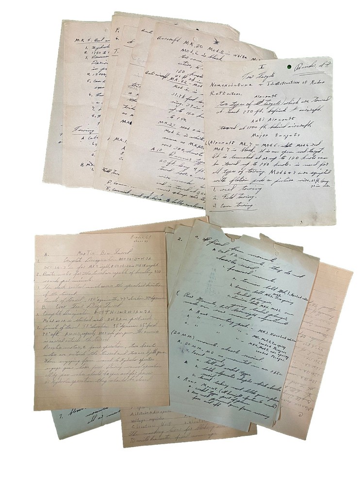 WWII Advanced Aviation Ordinanceman Naval Training Station Course Documents