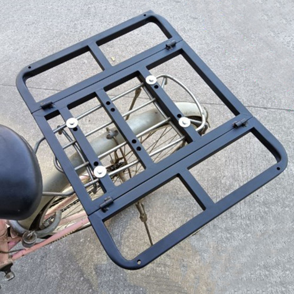 Universal Bicycle Rear Carrier Metal Folding Rack 60x40cm Platform