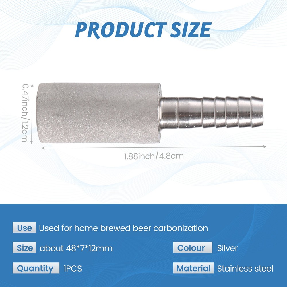 0.5 Diffusion Stone Steel Carbonation Aeration for Kegged Wine Tools Bar5272