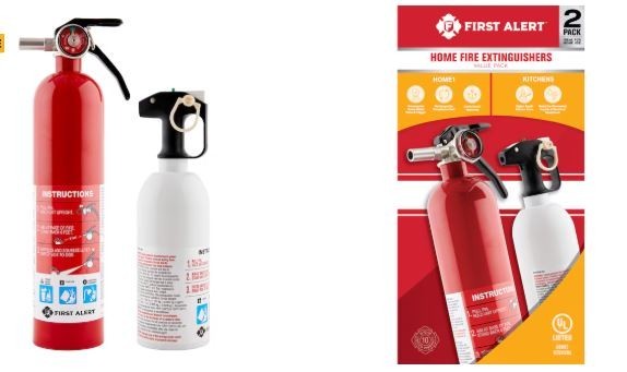 NEW 2 Pack First Alert Rechargeable Home & Kitchen Fire Extinguisher