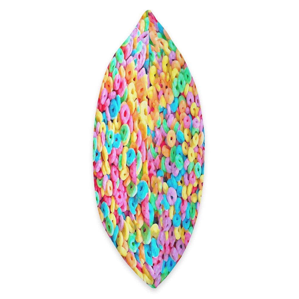 Morning Cereal Fruit Breakfast Loops Pattern Throw Pillow