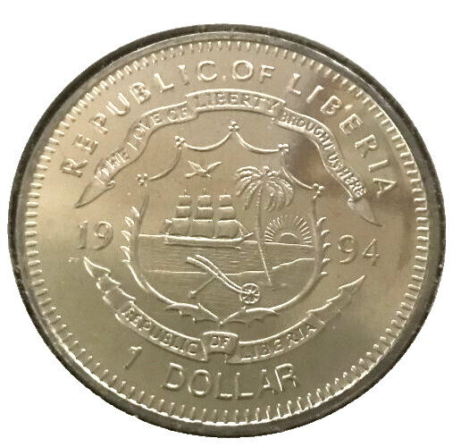 elf Liberia 1 Dollar 1994 Gorilla