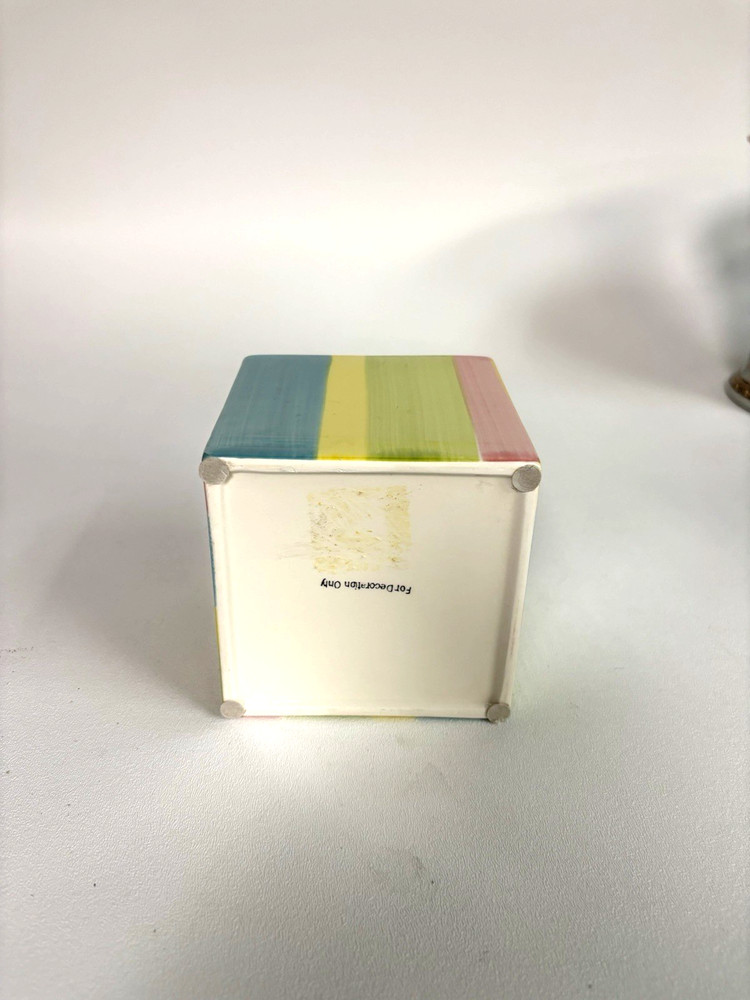 Rainbow Stripe Cube Baby Novelty Planter