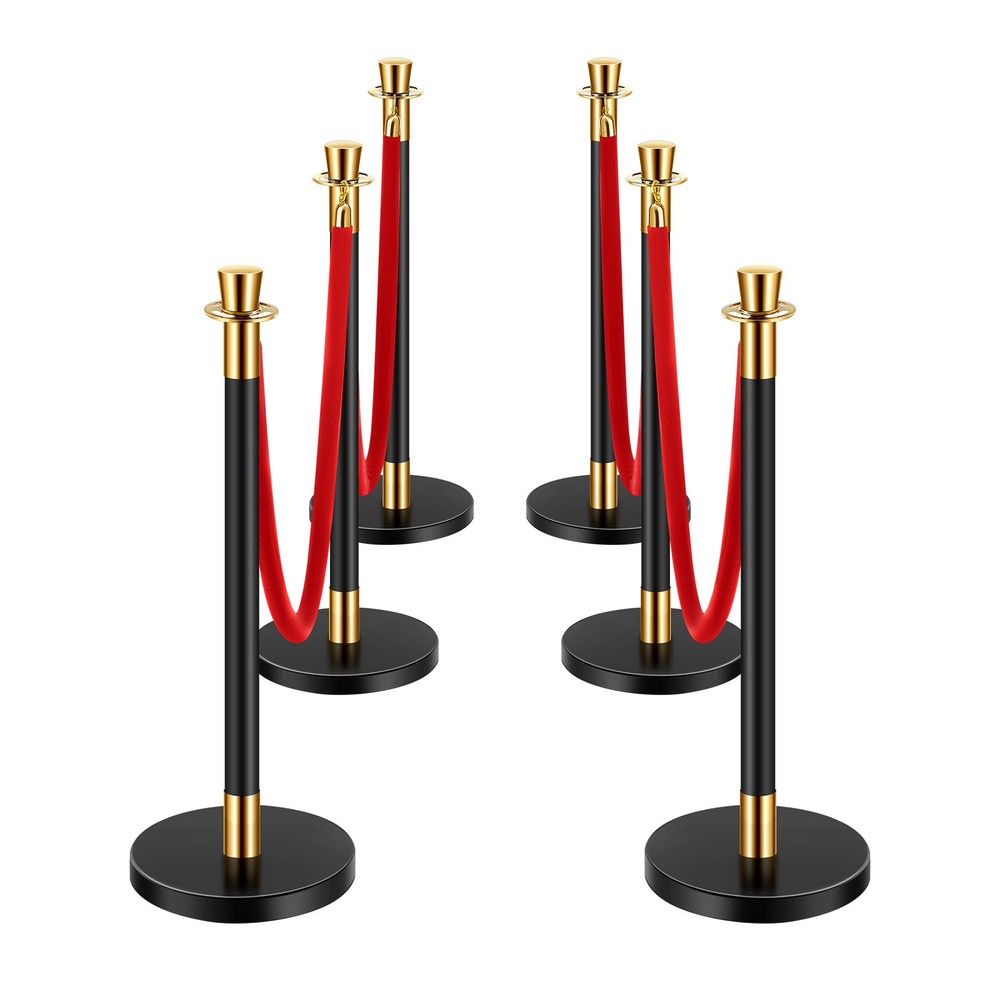VEVOR 6Pcs Stanchion Posts Queue Barrier Crowd Control Sand Injection Base