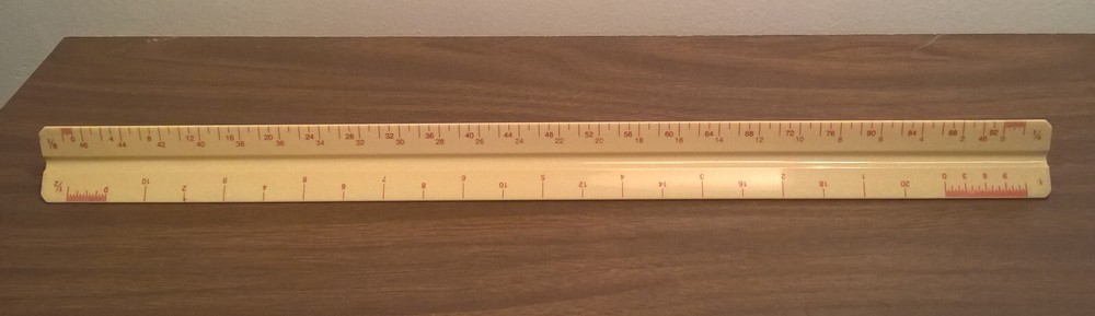C-Thru Ruler Co TS-656 Architect Engineer 12" Drafting Tool Triangular Tri Color