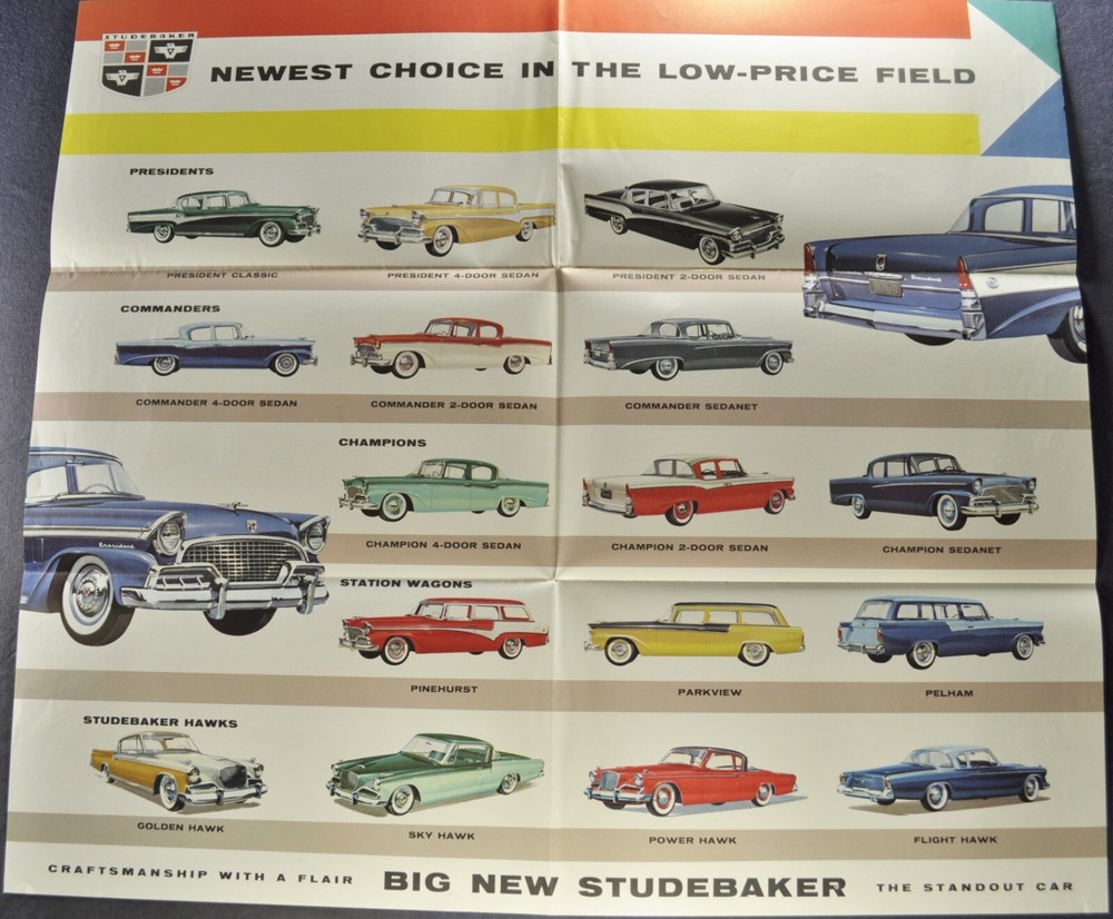 1956 Studebaker Brochure Hawk President Commander Champion Excellent Original 56