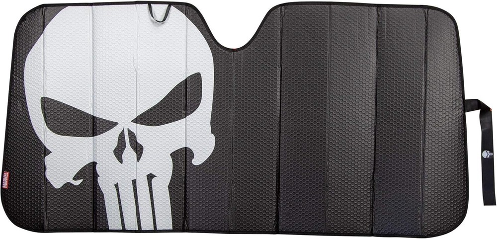 Marvel Punisher Front Windshield Accordion Folding Sunshade by Plasticolor