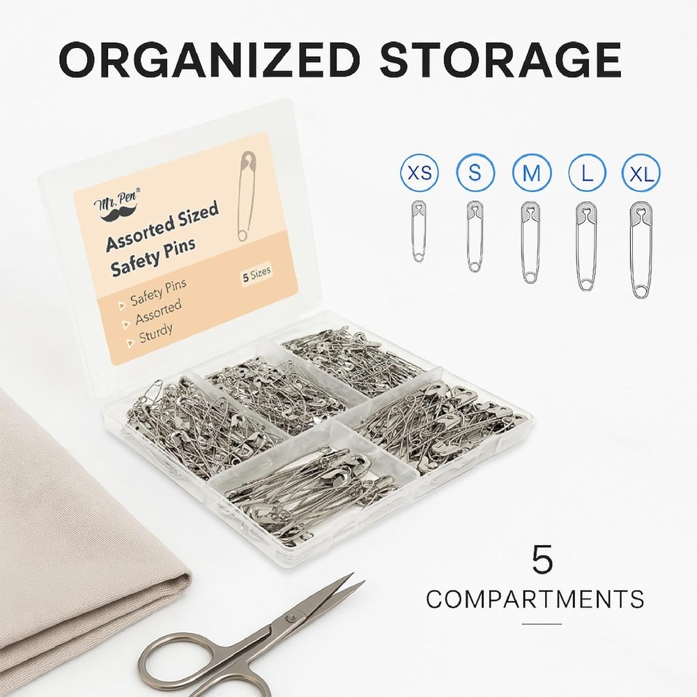 Versatile 300 Pack Safety Pins - Rust Resistant & Perfect for Creative Projects