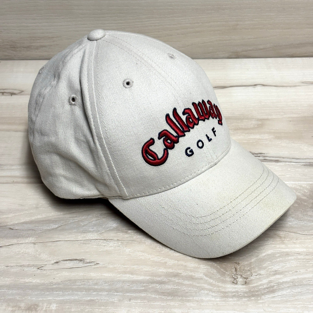 Callaway Golf Cap Hat White Red Logo Adjustable Back