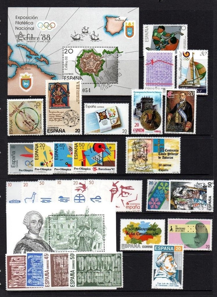 SPAIN MNH 1988 COMPLETE YEARS SETS (2 SCANS)