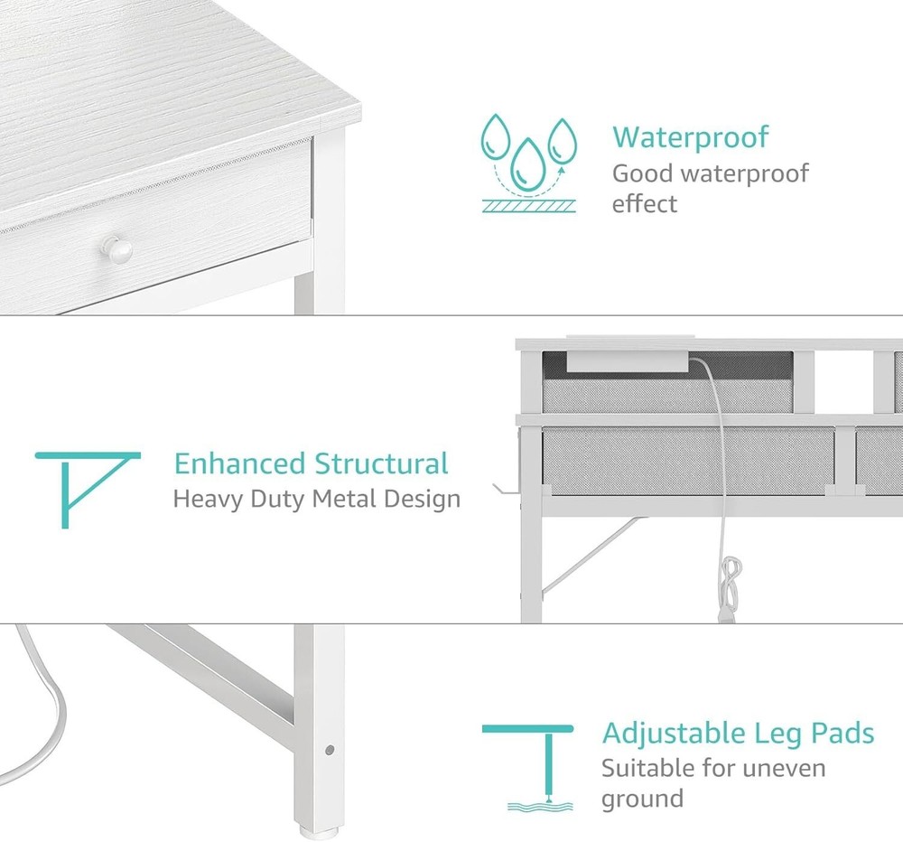 32"Vanity Makeup Desk with Drawers Storage Home Office Writing Study Table White