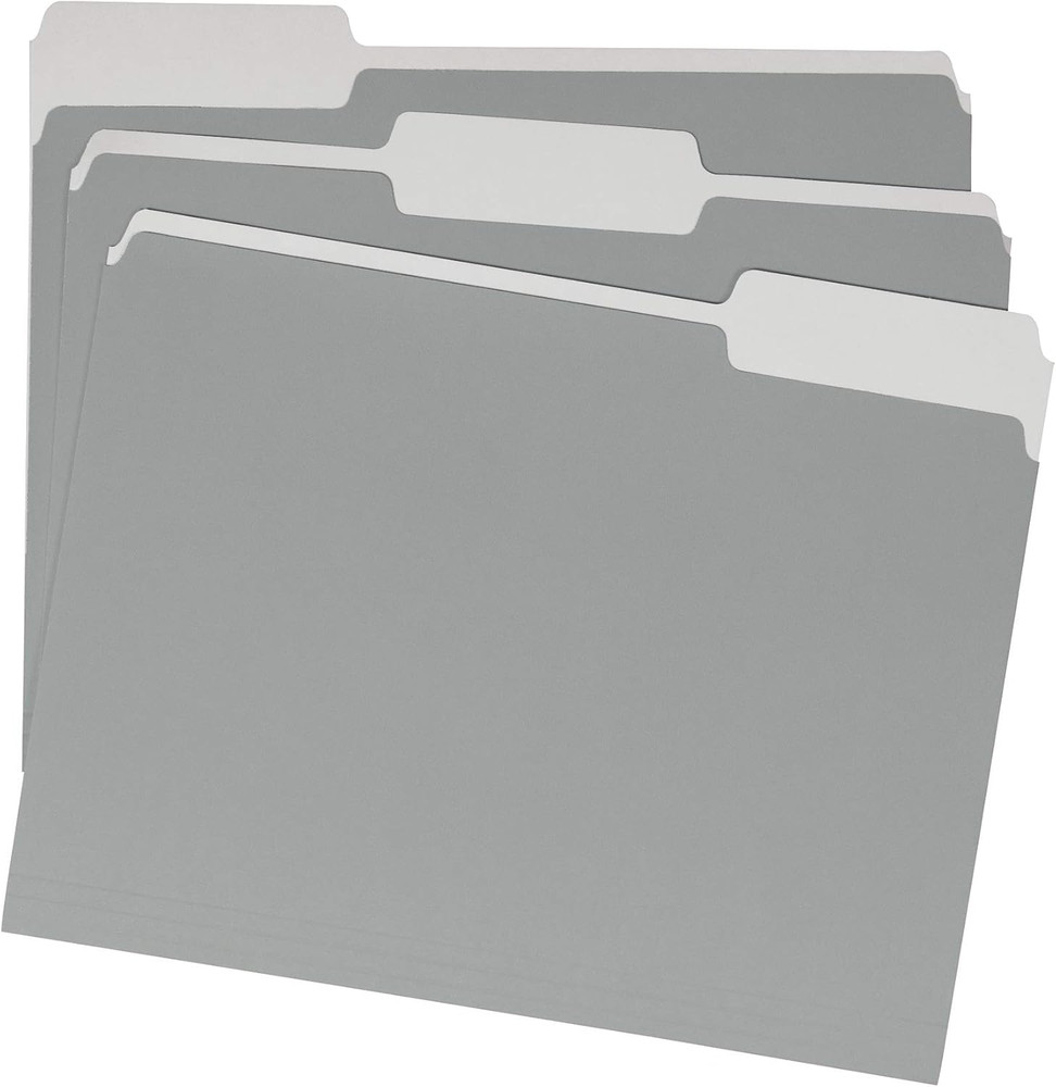 Amazon Basics Hanging File Folders, Letter Size, Gray, 25-Pack & File Folders, L
