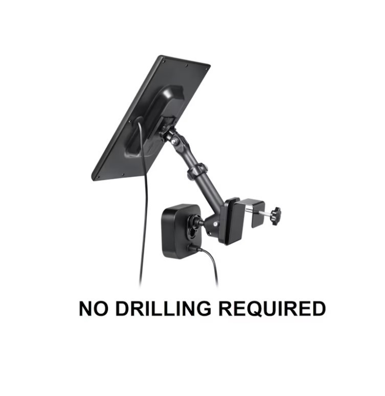 Wasserstein 2-in-1 Universal Gutter Mount for Smart Camera & Solar Panel -Black