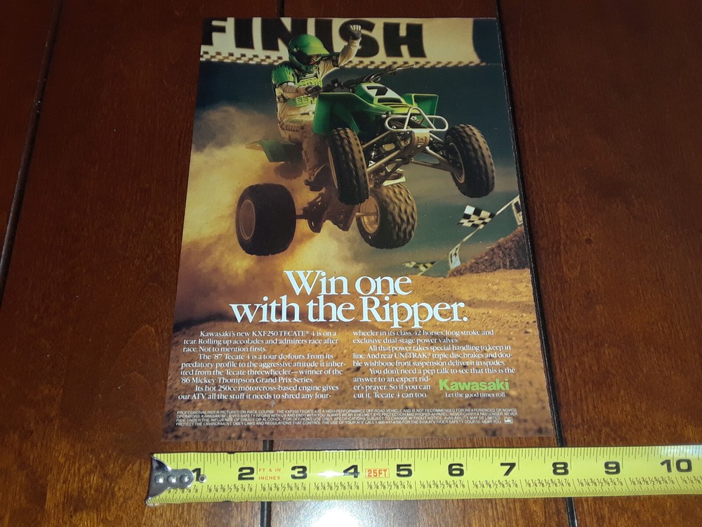 KAWASAKI TECATE KXF 250 ORGINAL 1987 AD