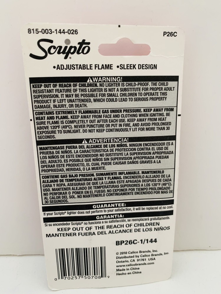 Scripto Wide Body Electronic Mega Lighter w/ Adjustable Flame *Blue Color*