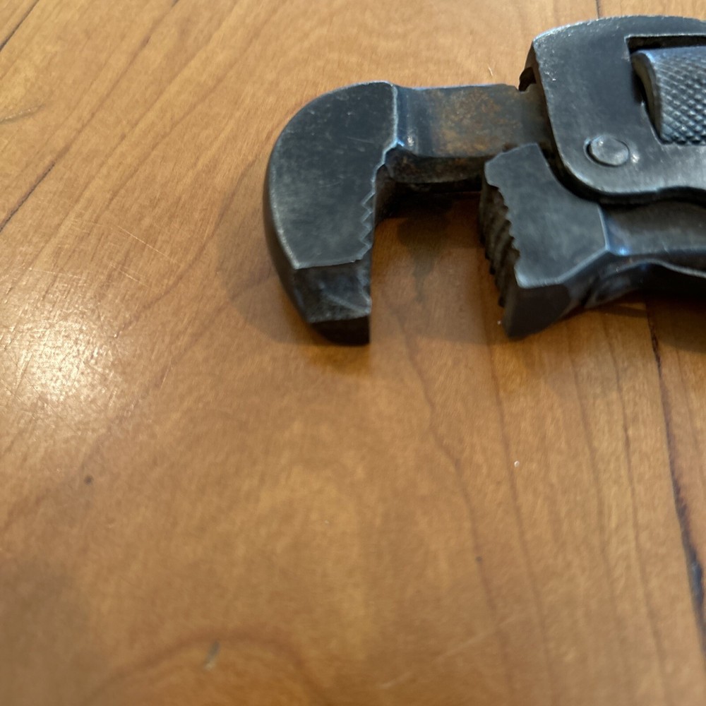 Antique Vintage Adjustable Pipe Wrench With Chip